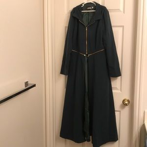 Long Green Detachable Coat